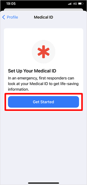 เมื่อคุณตั้งการค่า Medical ID เป็นครั้งแรก