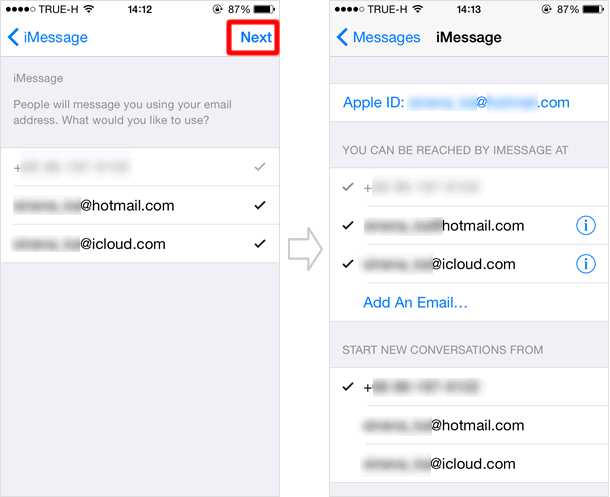 setting iMessages