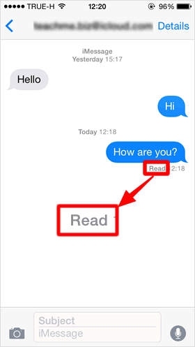 view in iMessage