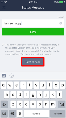 how to use save to keep